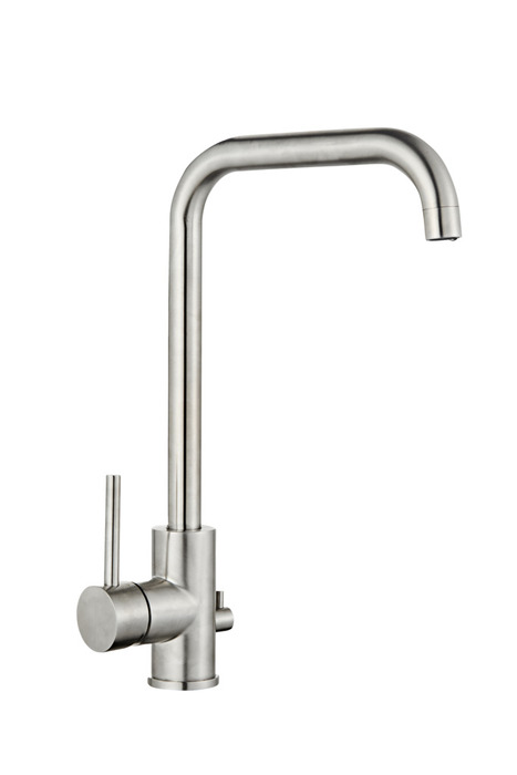 Köksblandare Kantig m/dm-avstängning Borstad